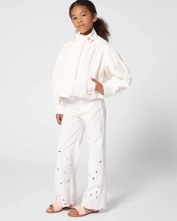 Chloé - Organic cotton embroidered jacket | White