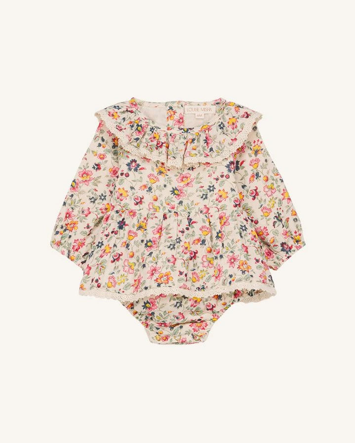 Louise Misha - India Fleurie Organic Cotton romper | Cream