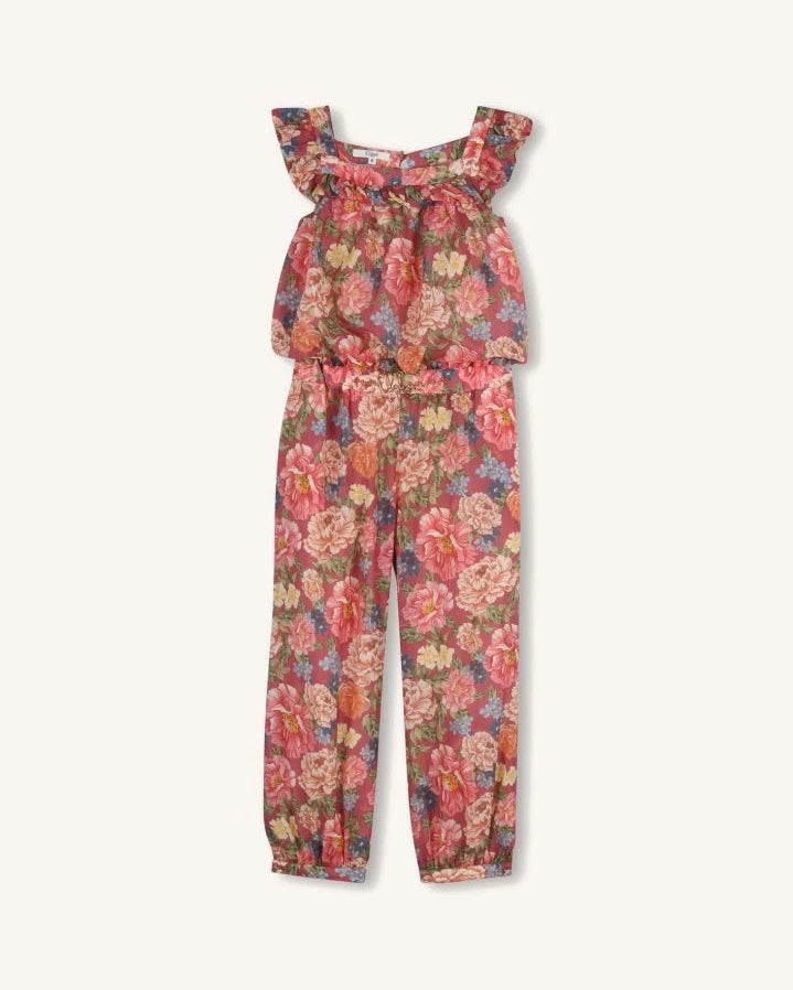Chloé - Organic cotton floral jumpsuit | Dusty Pink