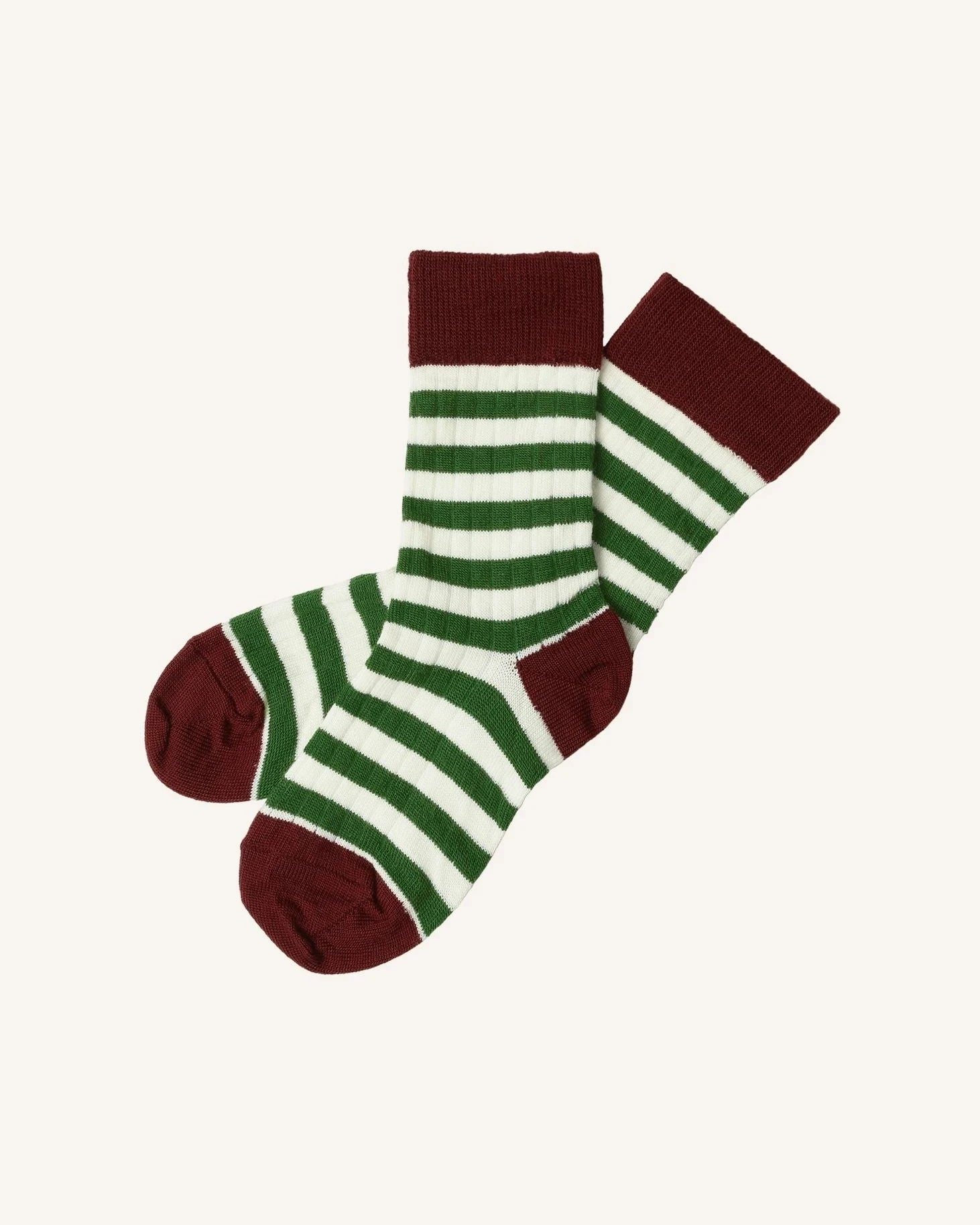 FUB - Striped Wool Socks | Burgundy
