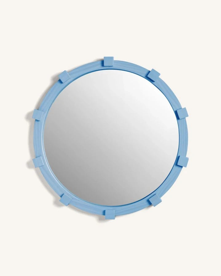 &Klevering - Chunk round mirror | Blue