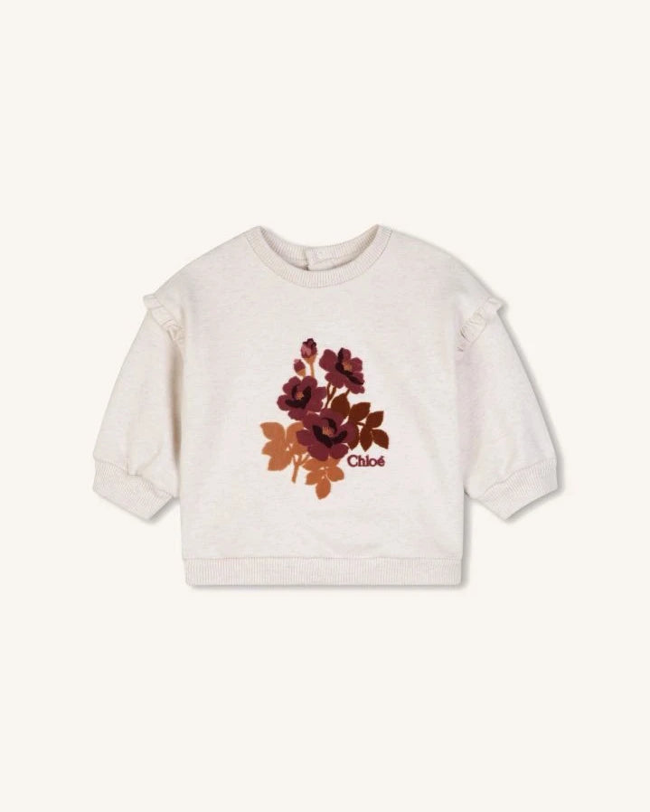Chloé - Sweat Chiné Flowers Organic Cotton | Ecru