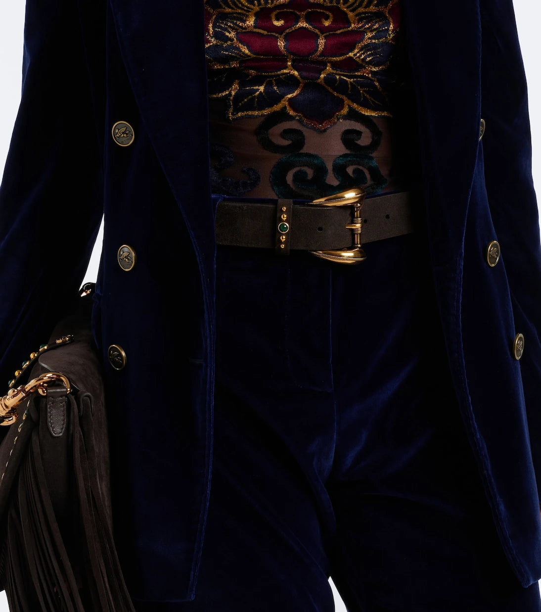 Etro - Embellished suede belt