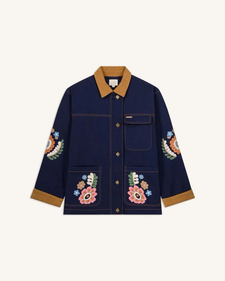 Louise Misha - Amelia Cotton Jacket | Navy blue
