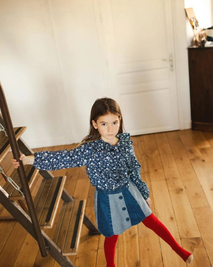 Louis Louise - Angele Fleurie Blouse | Navy blue