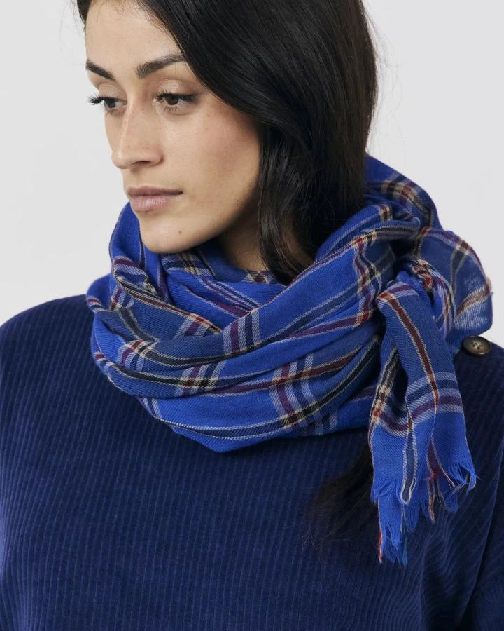 a.p - Georgette Carreaux Wool Scarf | Blue