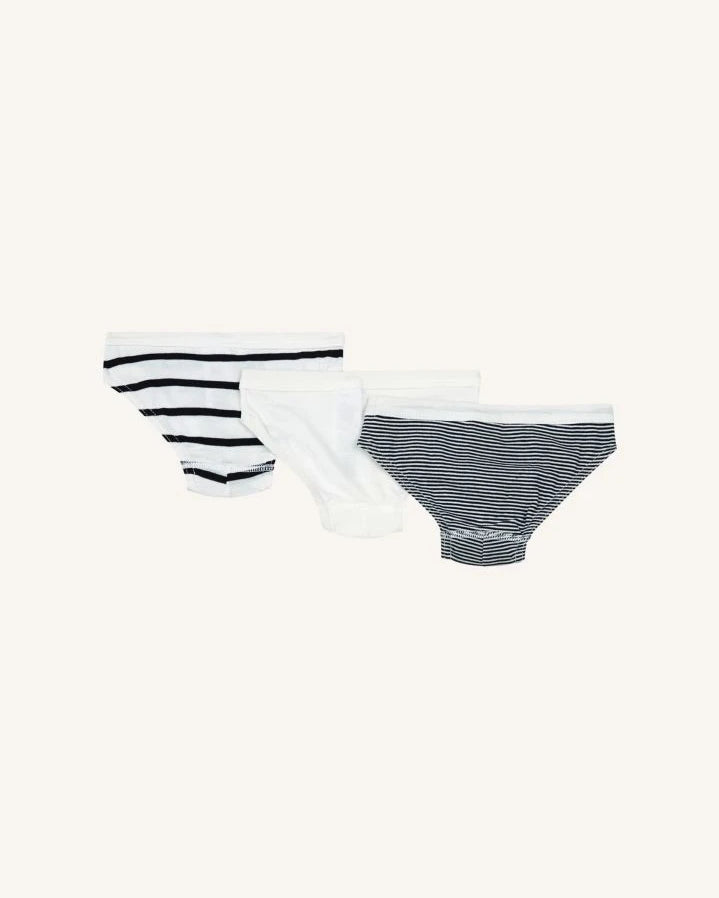 Petit Bateau - Set of 3 Organic Cotton Striped Briefs | Blue