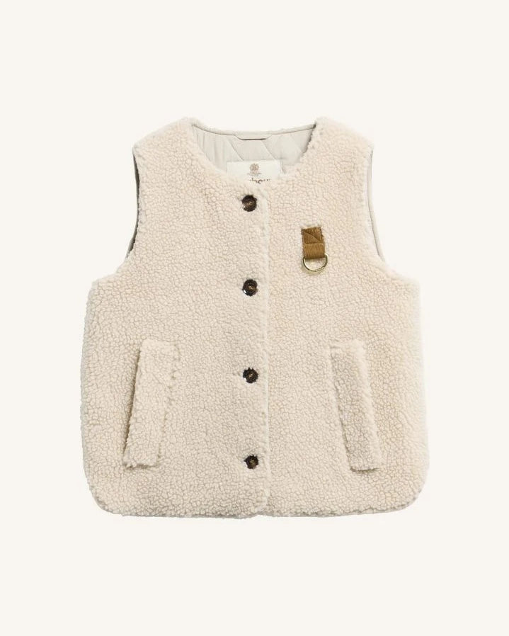 Barbour - Bowes Fleece Sleeveless Jacket | Ecru