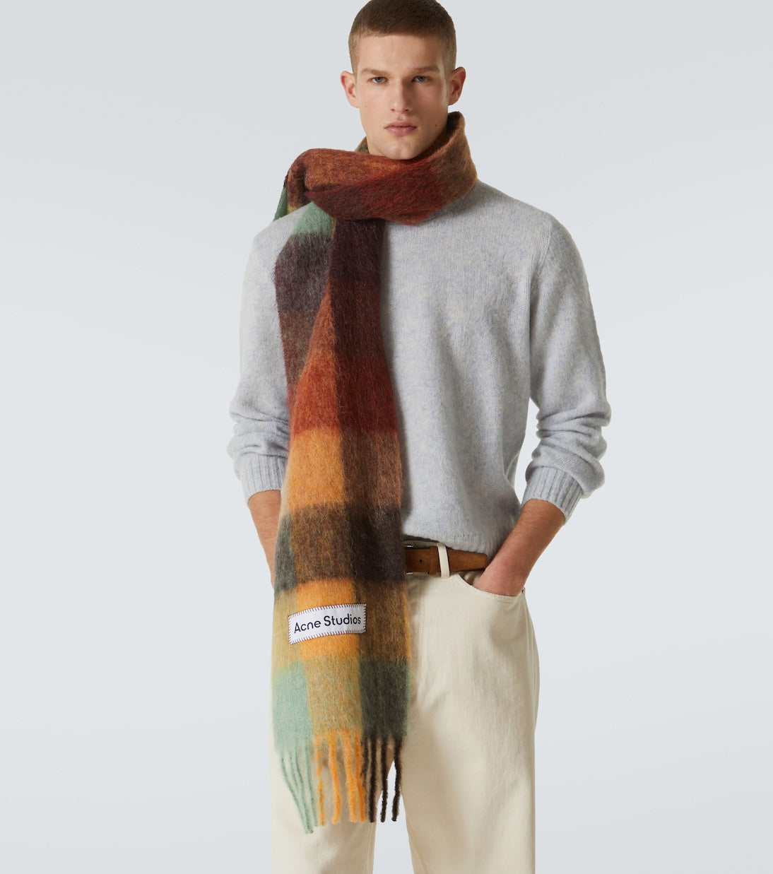 Acne Studios - Vally alpaca-blend checked scarf