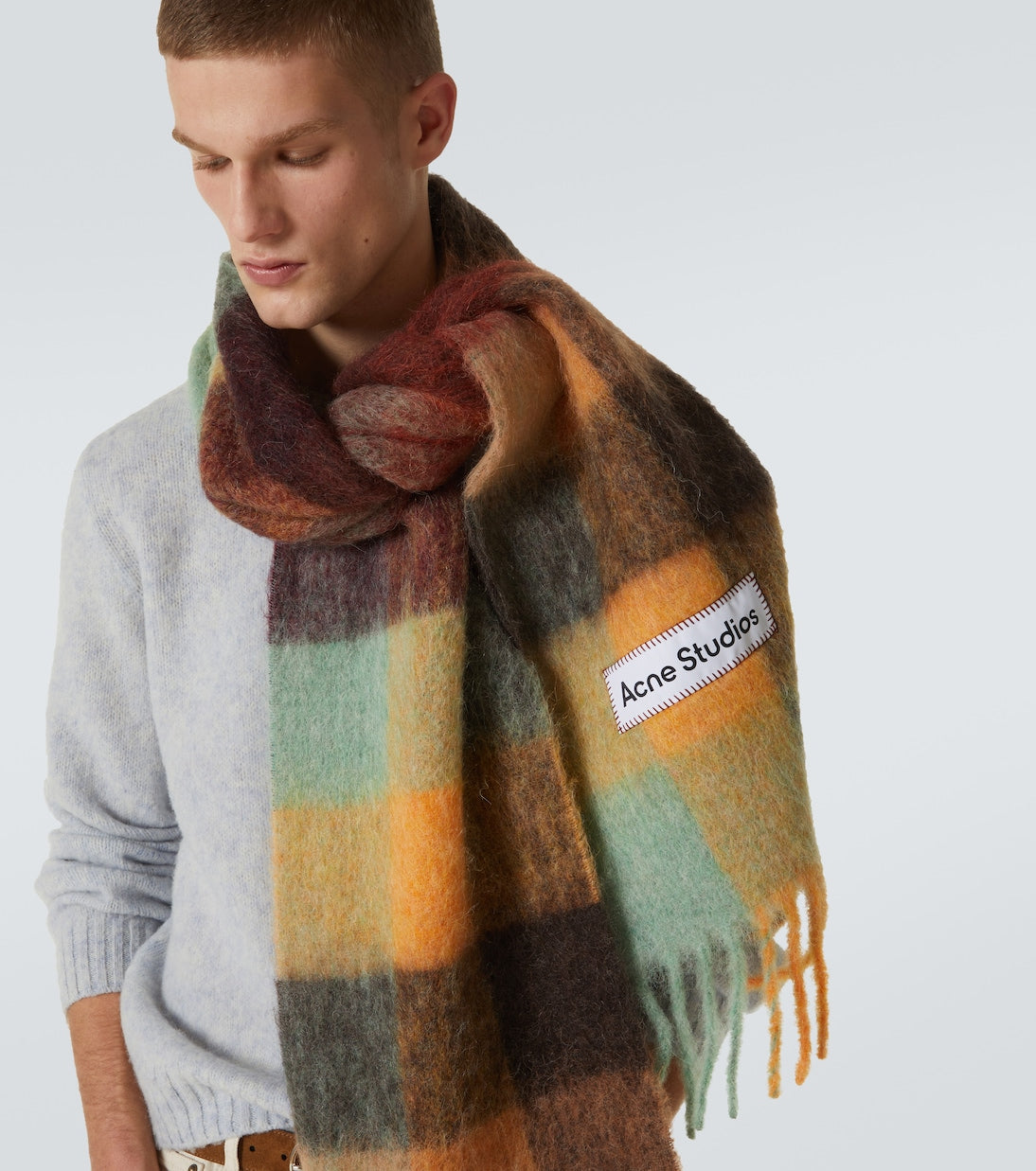 Acne Studios - Vally alpaca-blend checked scarf