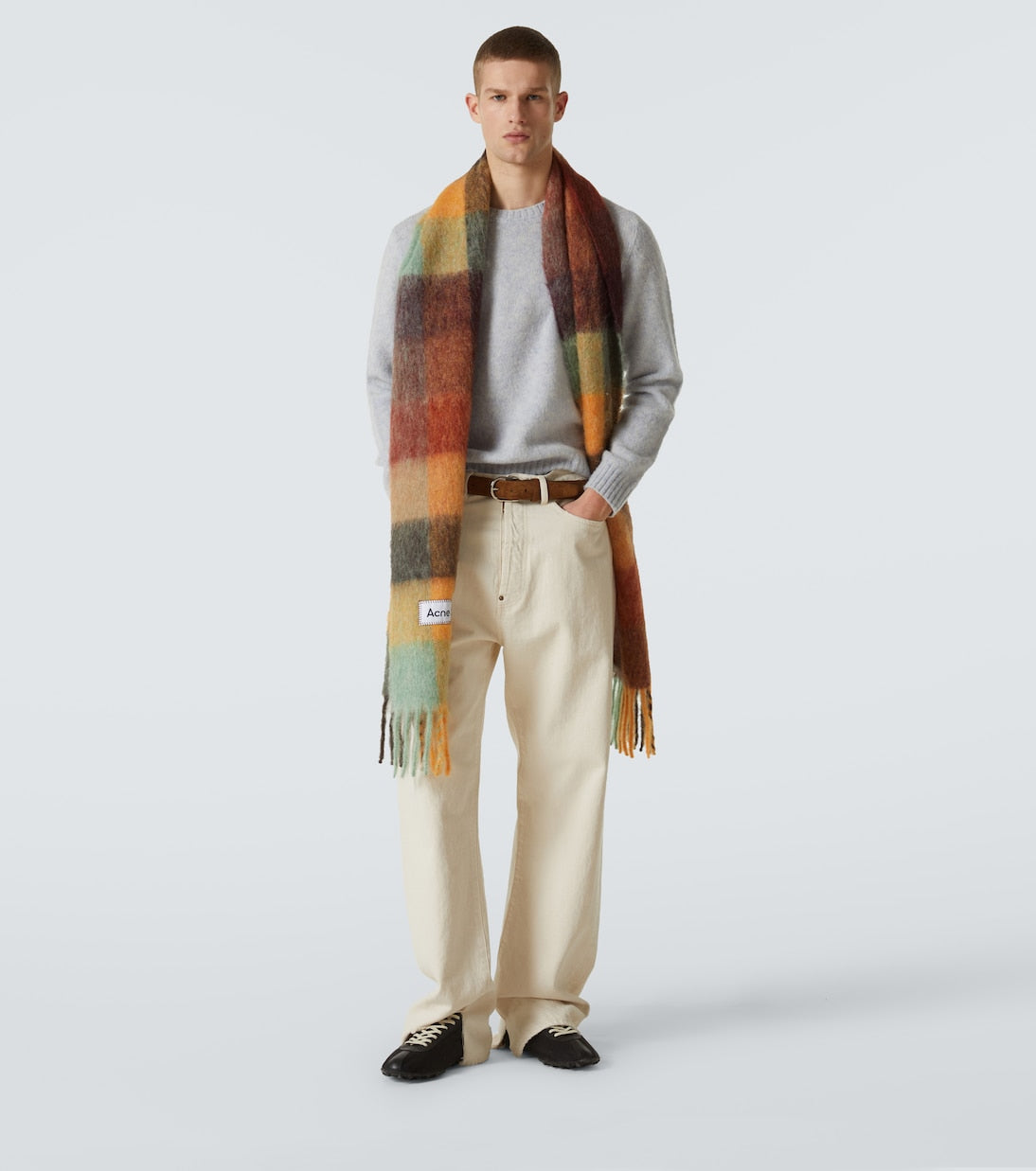 Acne Studios - Vally alpaca-blend checked scarf
