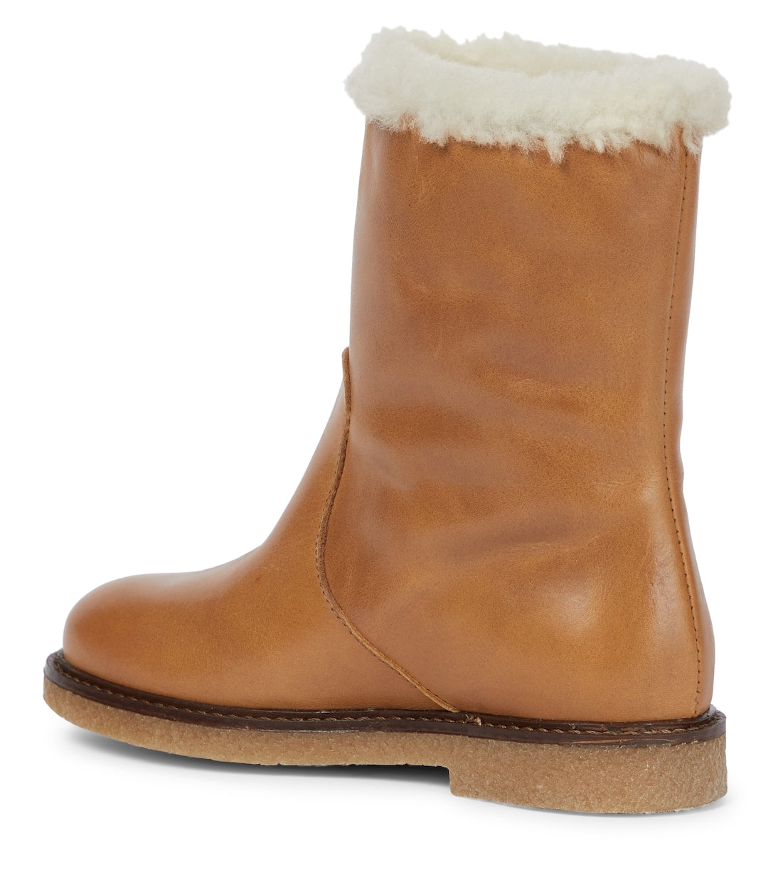 Bonpoint - Shearling-trimmed leather boots
