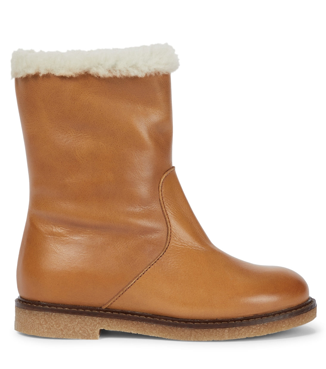 Bonpoint - Shearling-trimmed leather boots