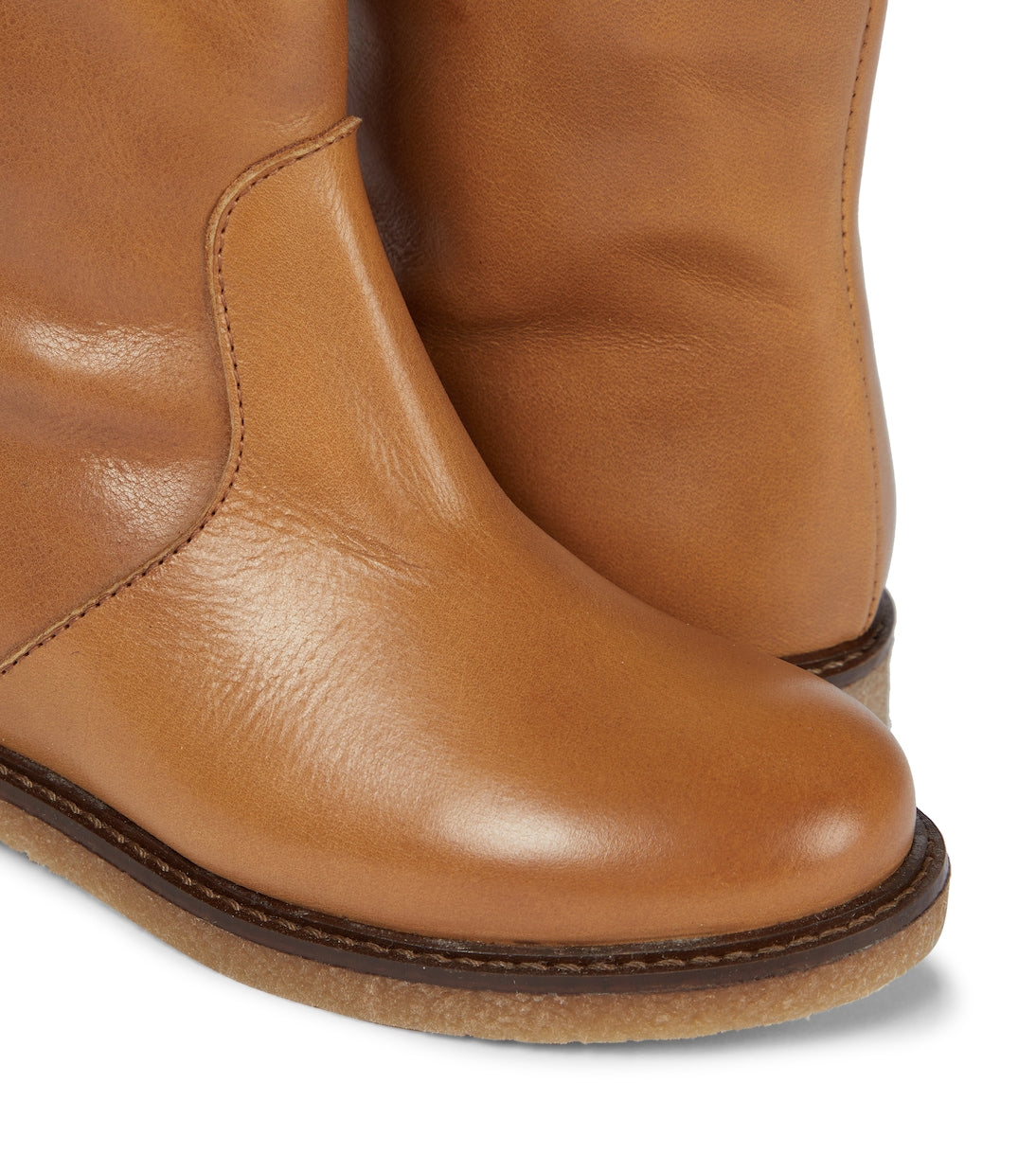 Bonpoint - Shearling-trimmed leather boots