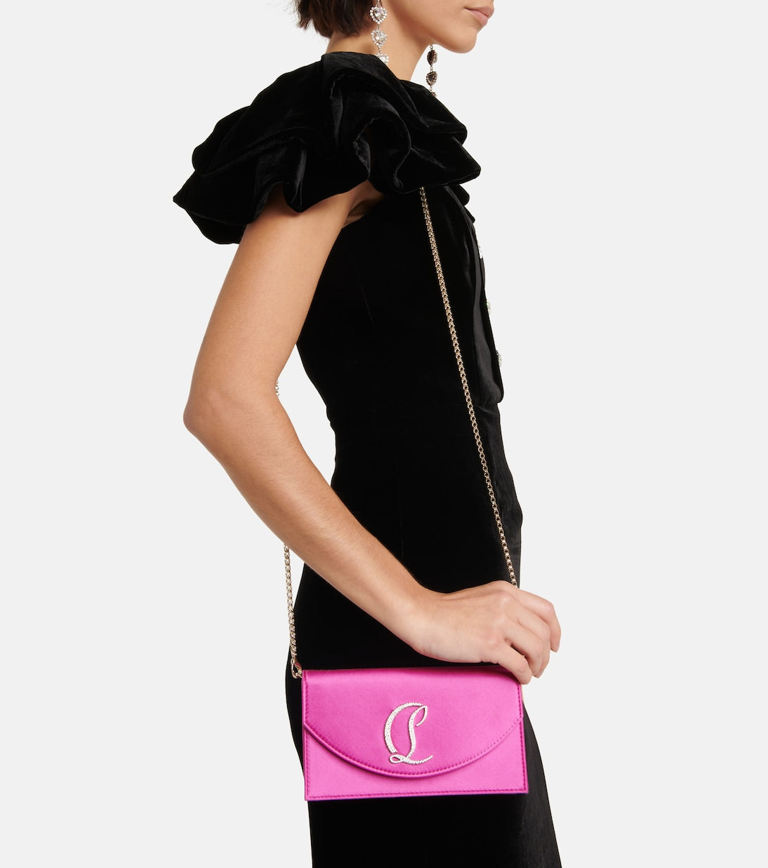 Christian Louboutin - Loubi54 satin clutch