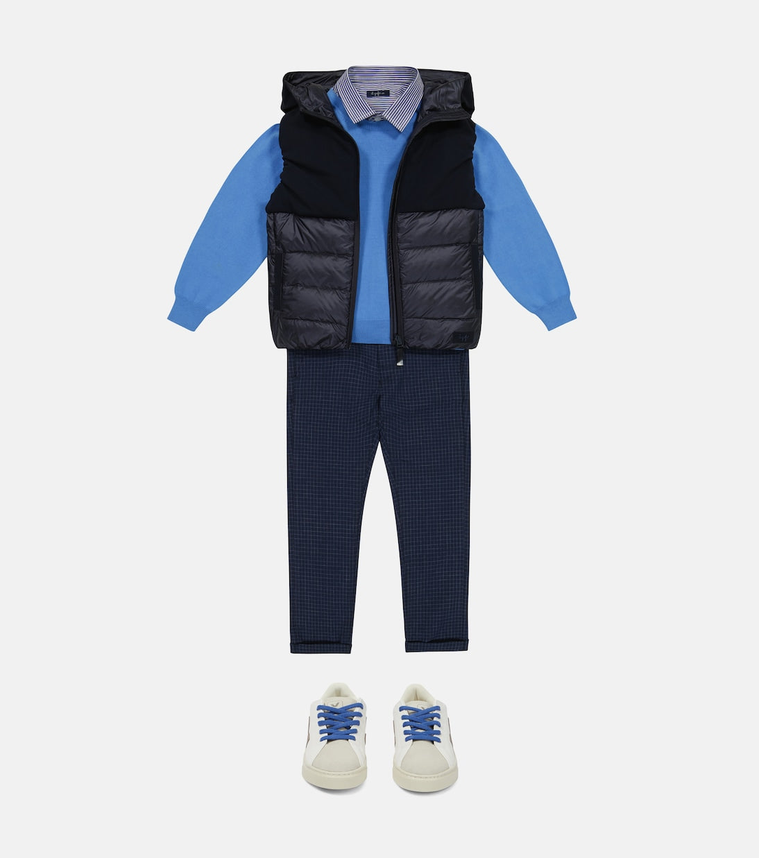 Il Gufo - Paneled hooded down vest