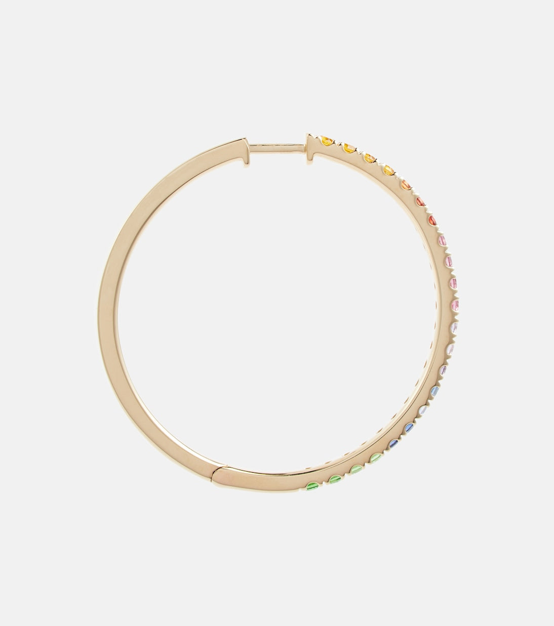 Robinson Pelham - Giant Rainbow Orb 14kt gold hoop earrings with sapphires and tsavorites