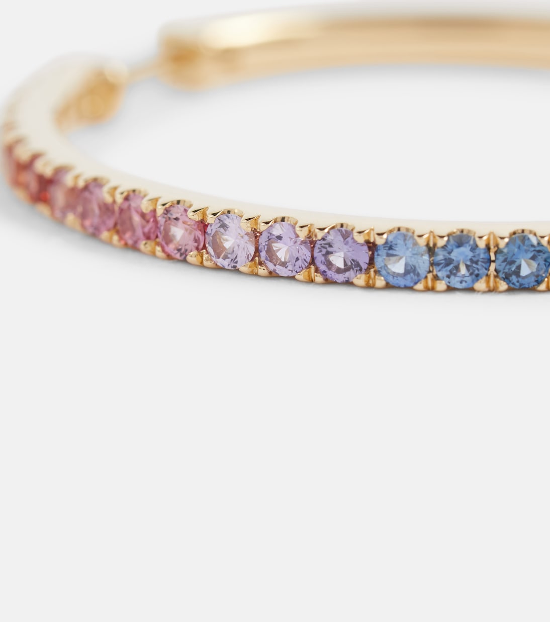 Robinson Pelham - Giant Rainbow Orb 14kt gold hoop earrings with sapphires and tsavorites