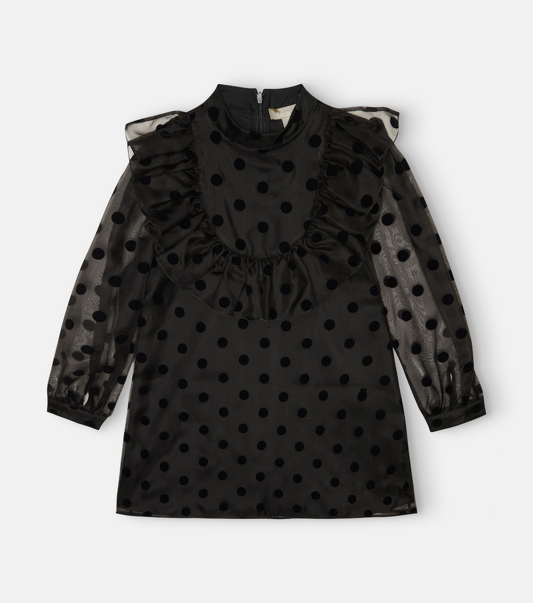 Stella McCartney Kids - Polka-dot ruffle-trimmed silk dress