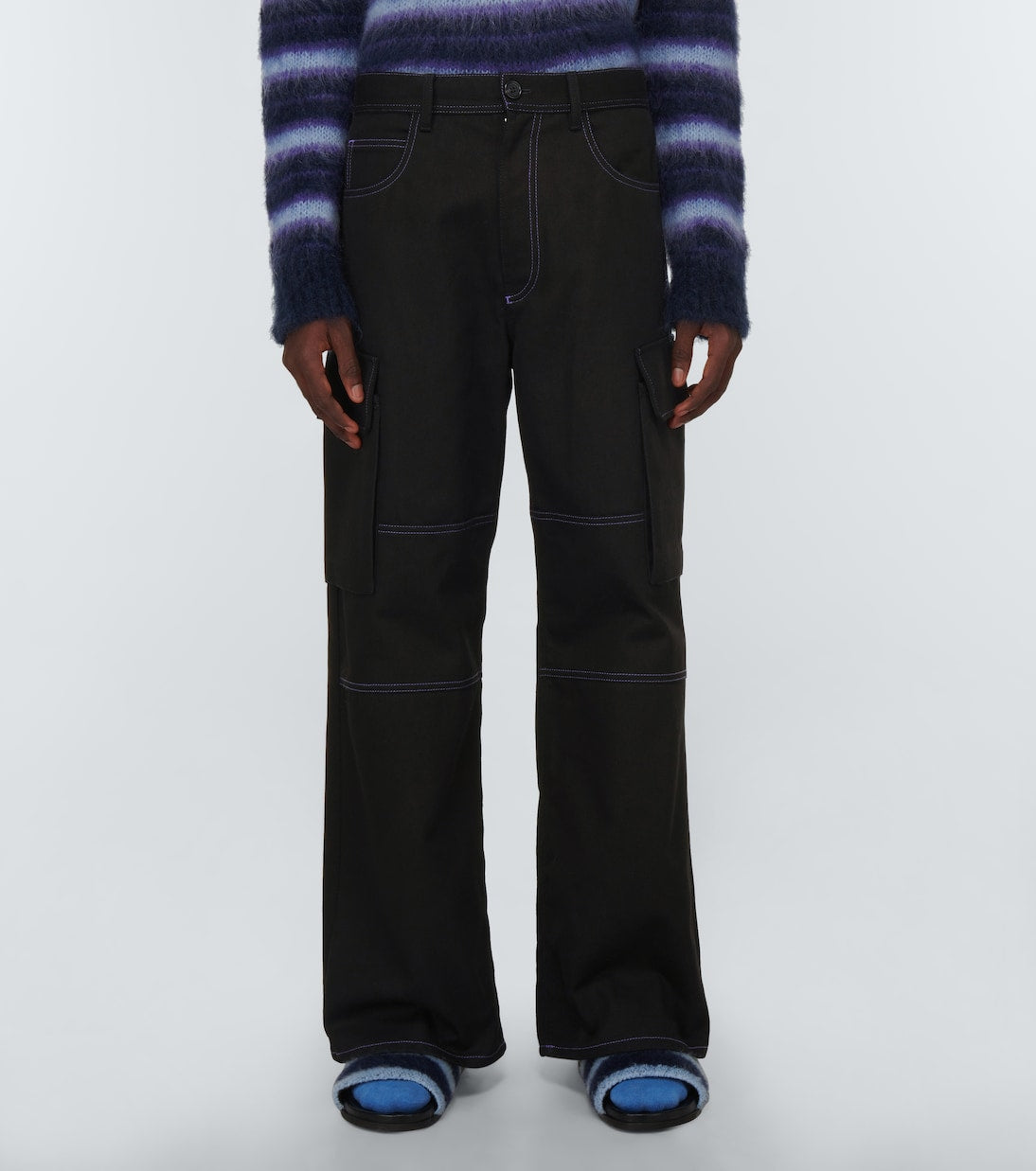 Marni - Wide-leg cotton gabardine cargo pants