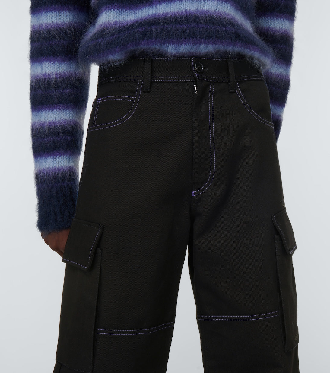 Marni - Wide-leg cotton gabardine cargo pants