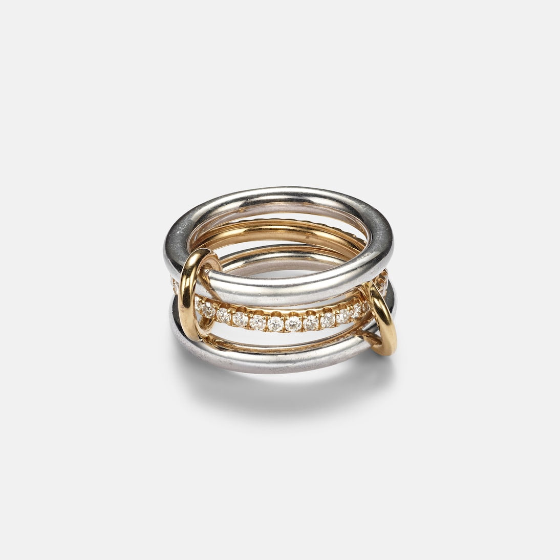 Spinelli Kilcollin - Libra sterling silver and 18kt gold ring with diamonds