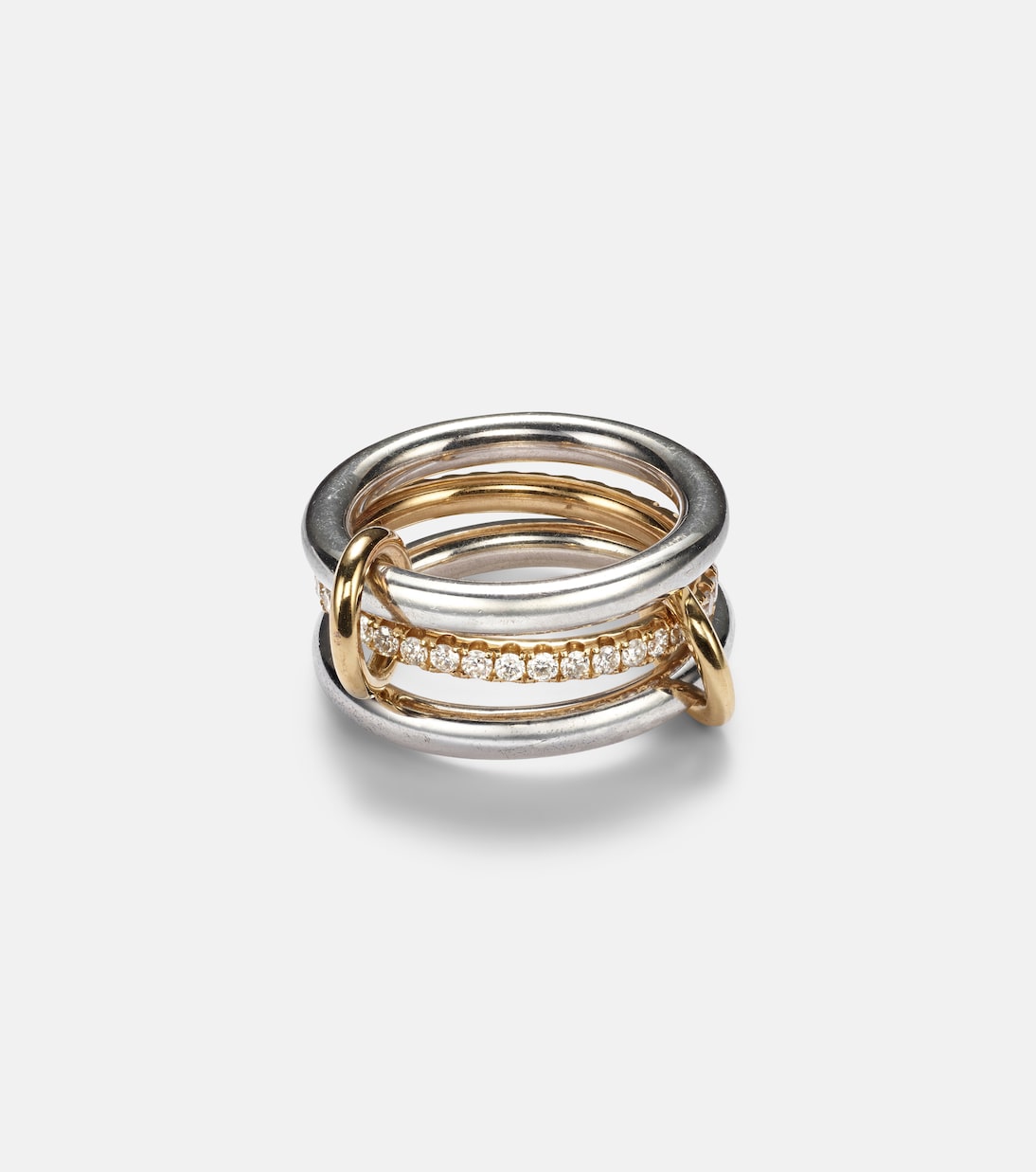 Spinelli Kilcollin - Libra sterling silver and 18kt gold ring with diamonds