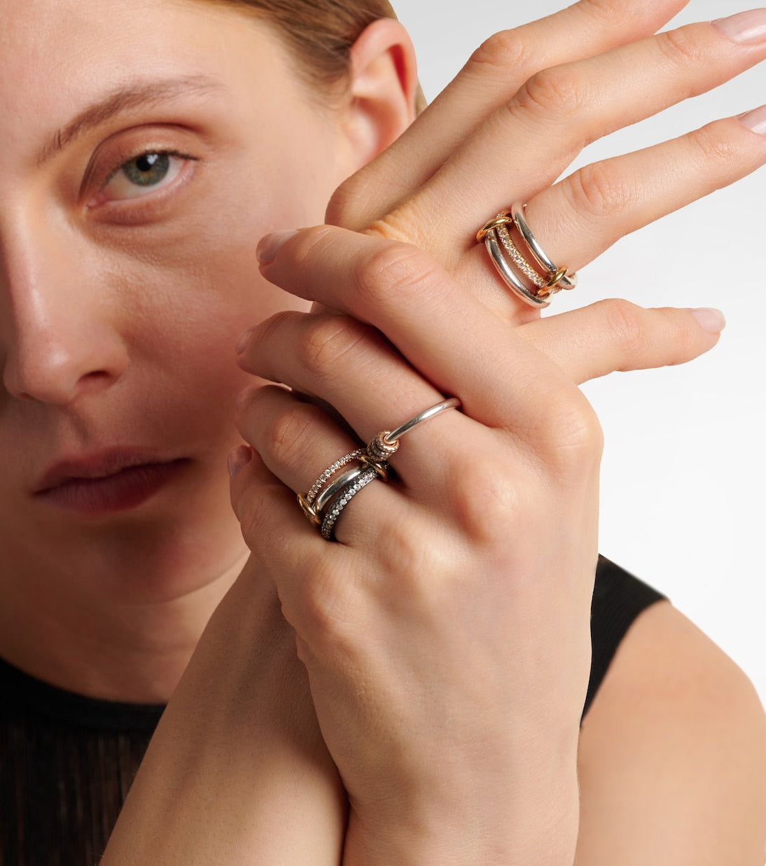 Spinelli Kilcollin - Libra sterling silver and 18kt gold ring with diamonds