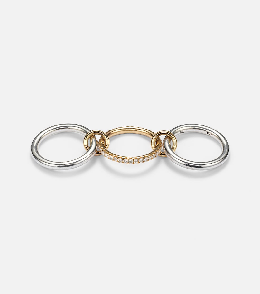 Spinelli Kilcollin - Libra sterling silver and 18kt gold ring with diamonds