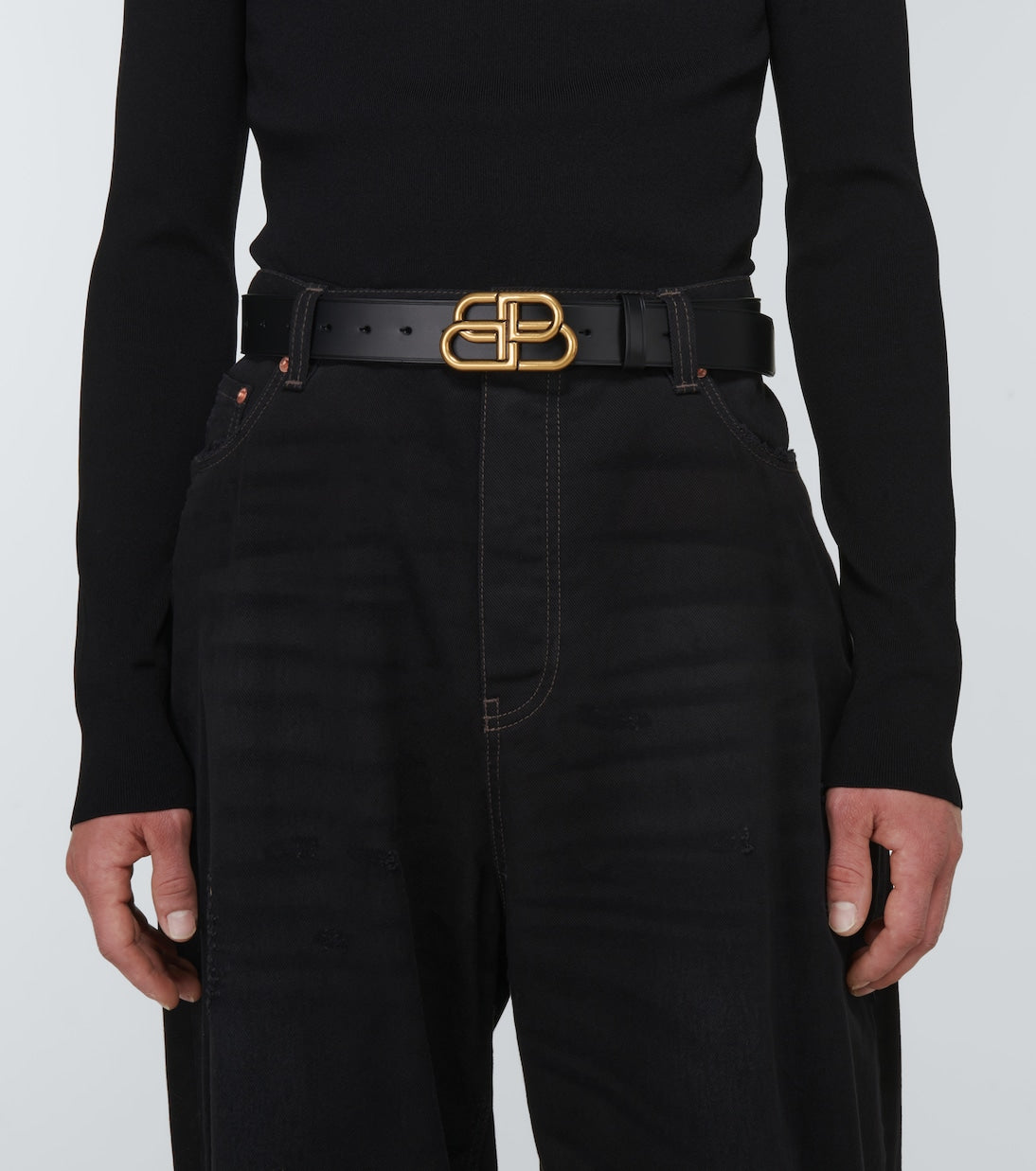 Balenciaga - BB leather belt