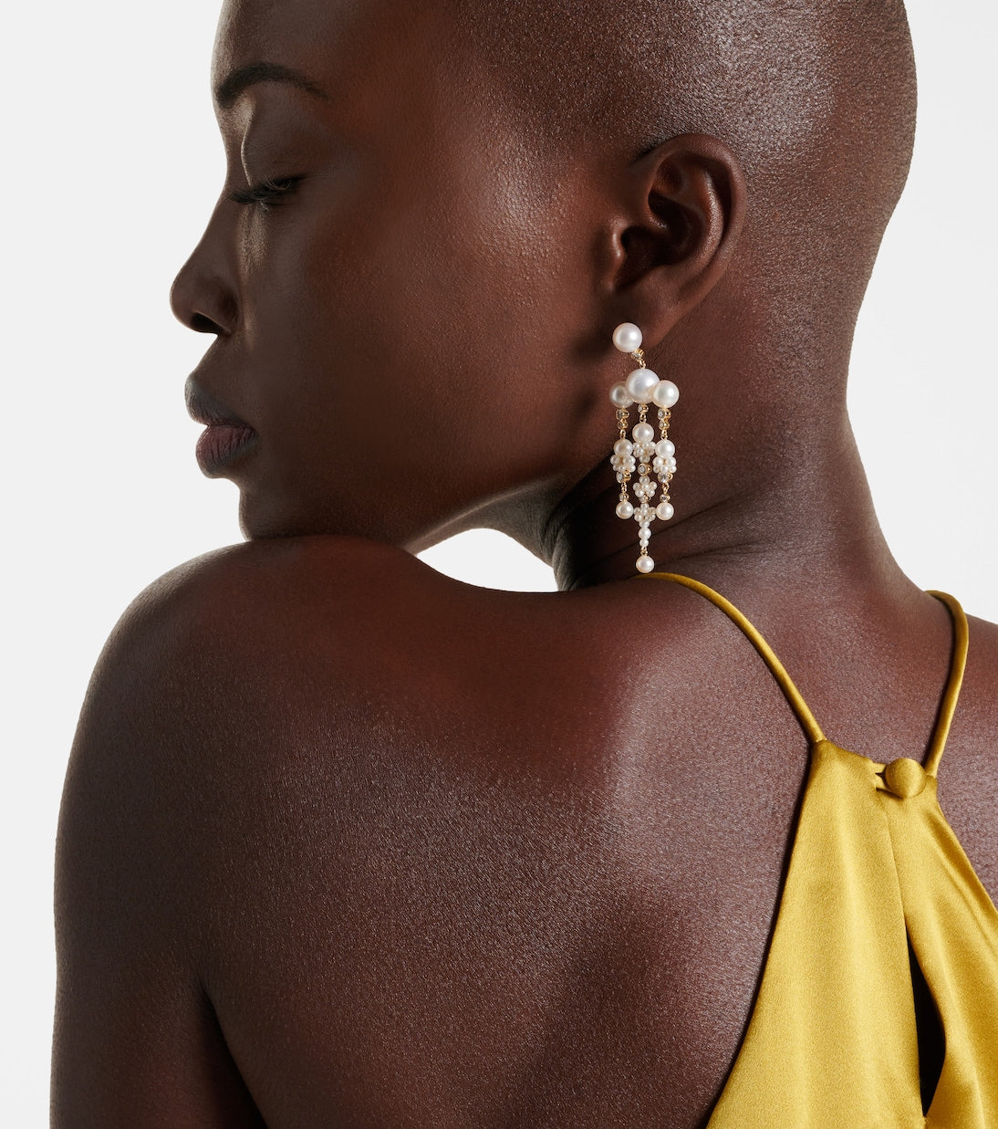 Sophie Bille Brahe - Jardin De Rêve 14kt gold drop earrings with diamonds and pearls