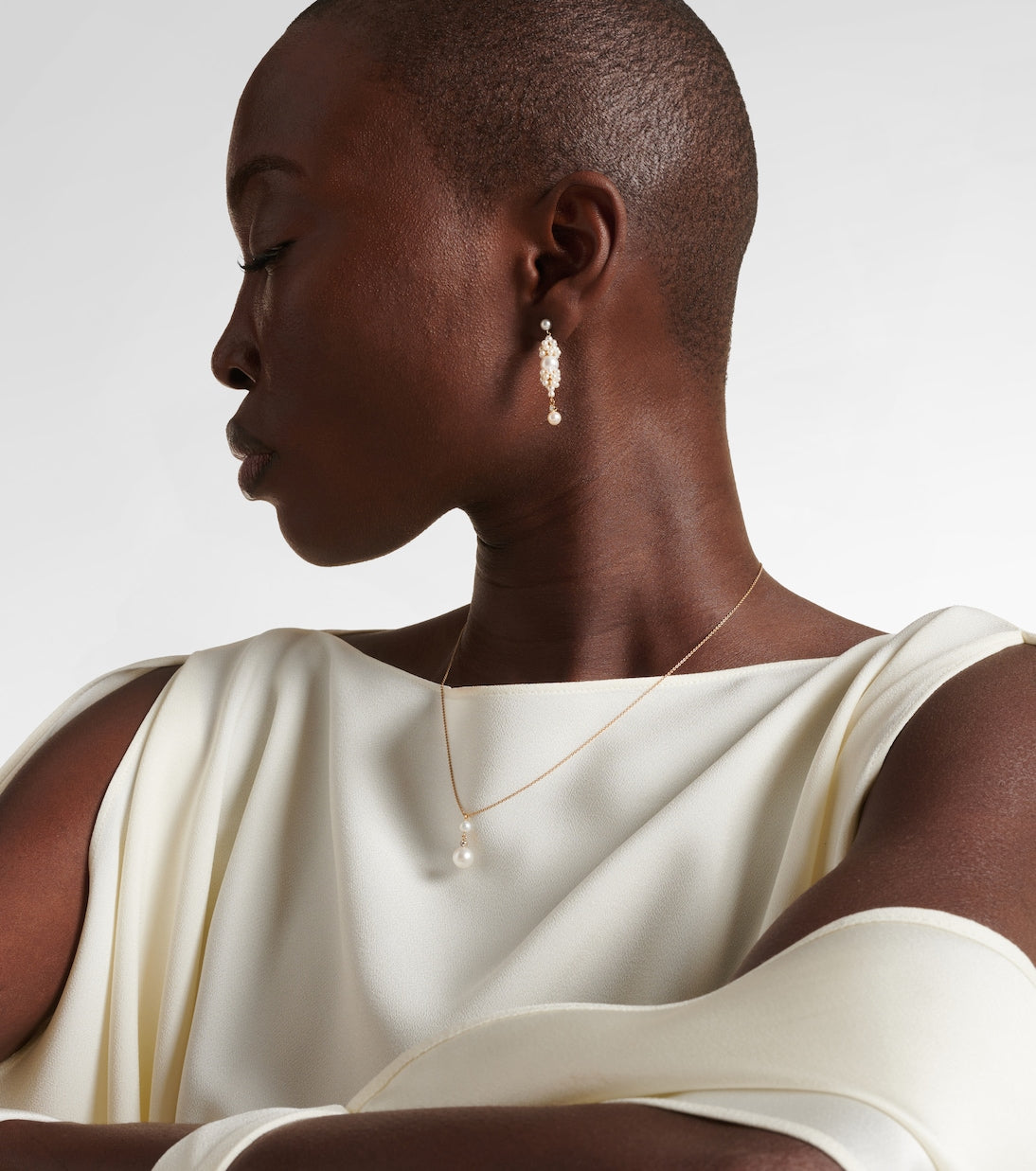 Sophie Bille Brahe - Rêve de Diamant 14kt gold earrings with diamonds and pearls