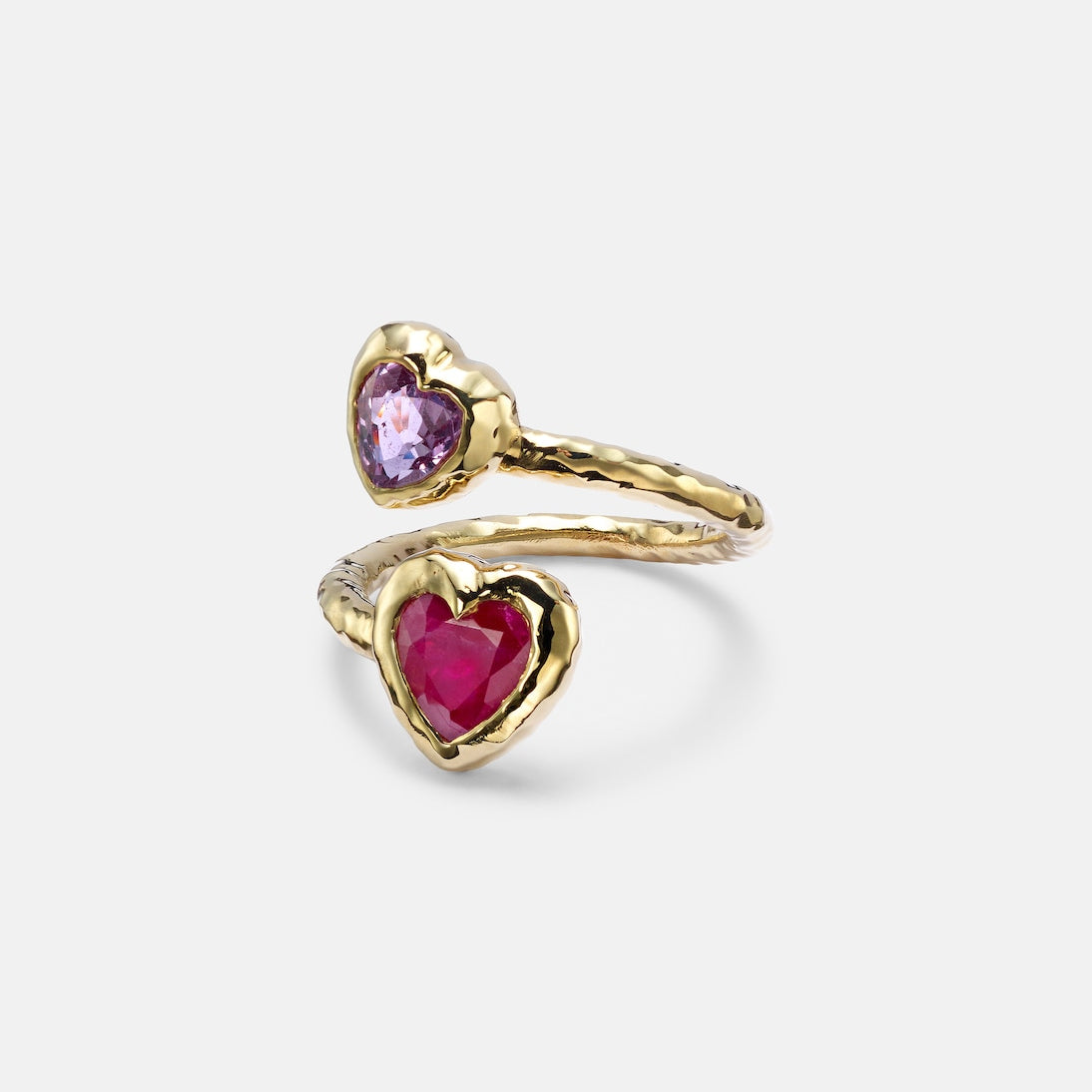 Octavia Elizabeth - Moi and Toi 18kt gold ring with sapphires and rubies