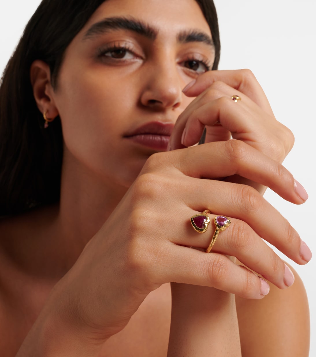 Octavia Elizabeth - Moi and Toi 18kt gold ring with sapphires and rubies
