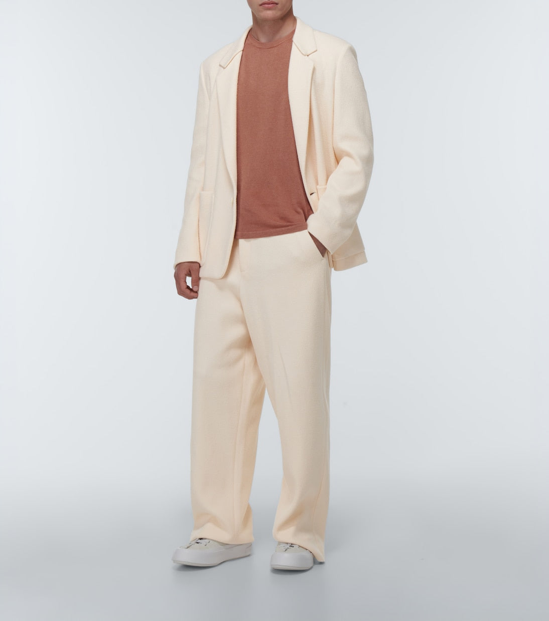 Zegna - Straight cotton bouclé pants