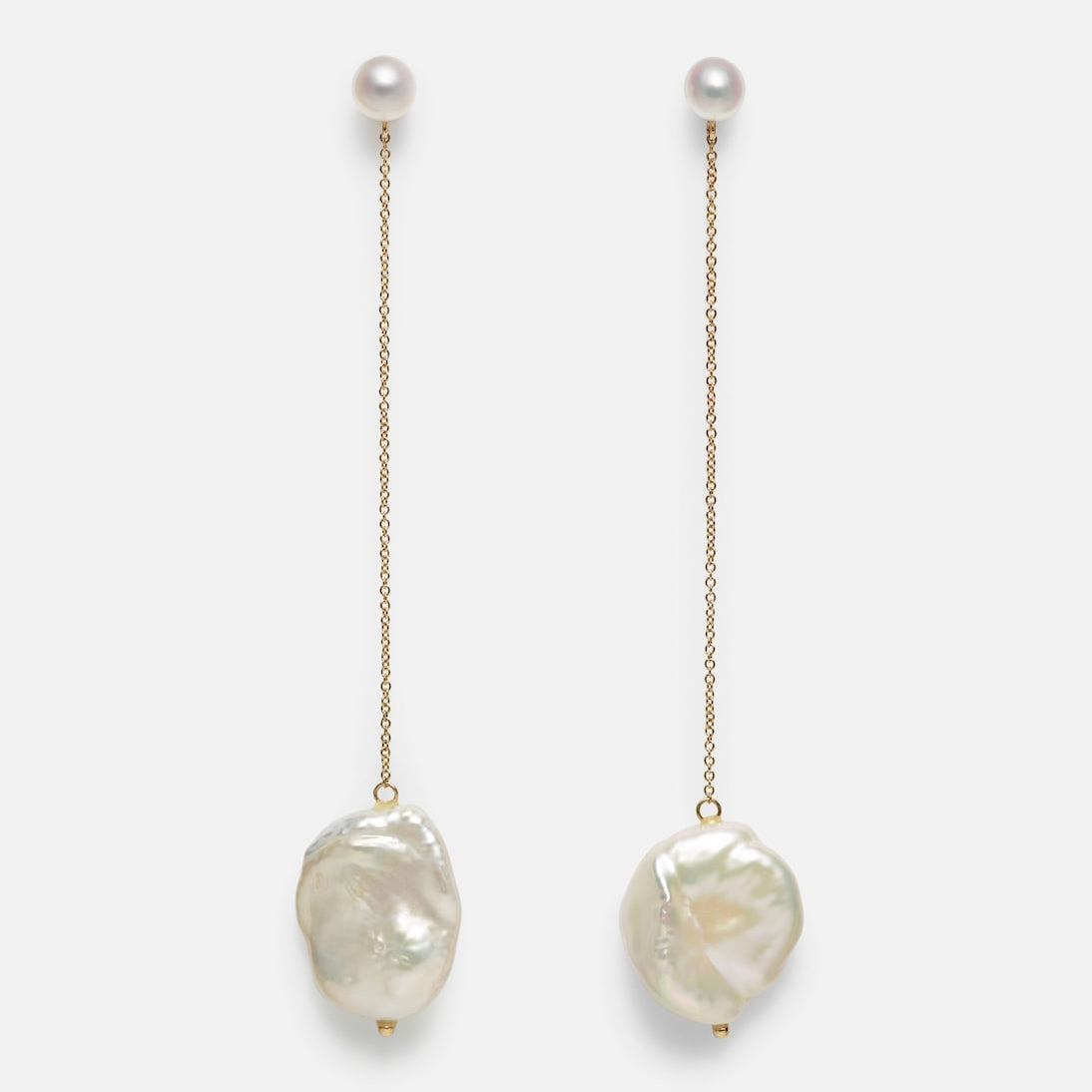 Mateo - 14kt gold drop earrings with pearls