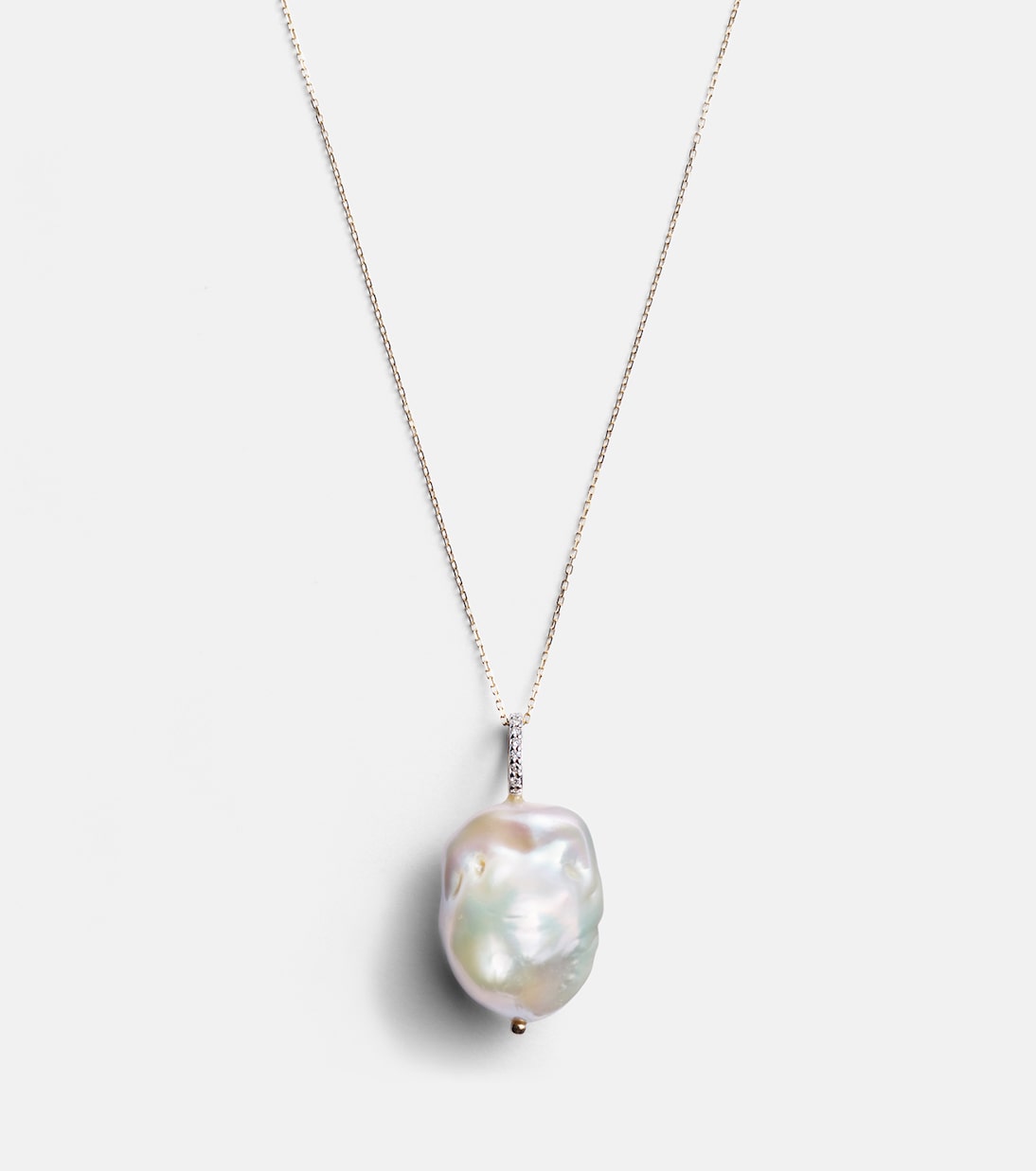Mateo - 14kt gold necklace with Baroque pearl and diamonds