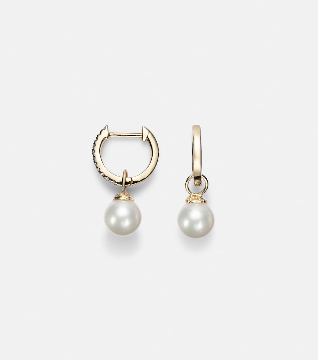 Mateo - 14kt gold earrings with diamonds and detachable pearls