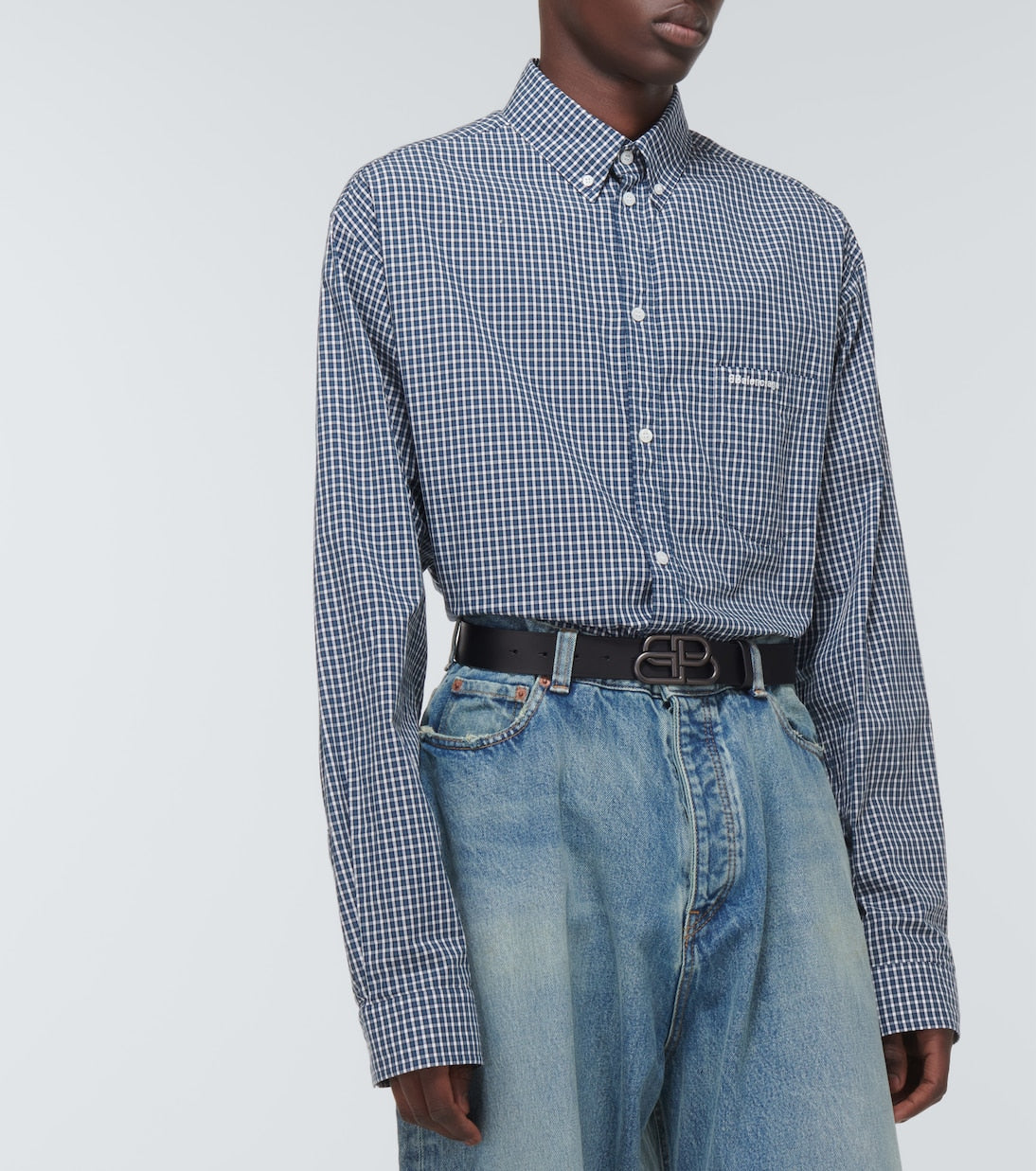 Balenciaga - BB logo leather belt