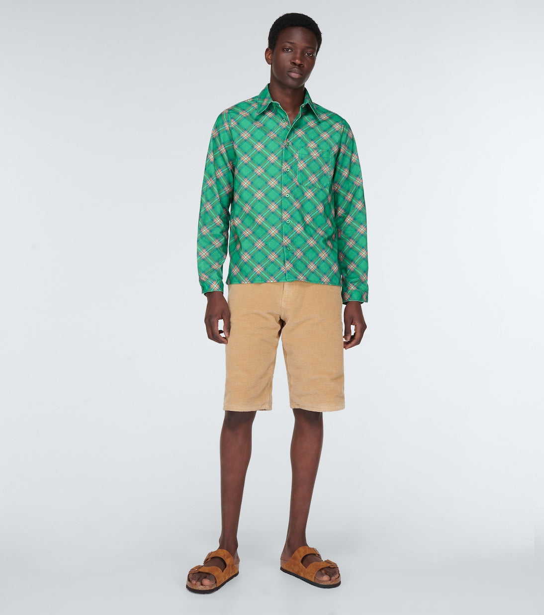 ERL - Checked cotton corduroy shirt
