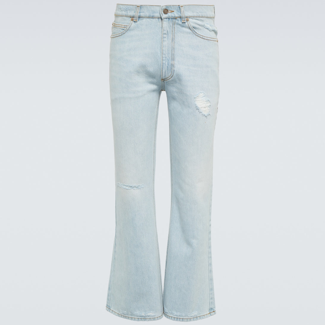 ERL - Distressed mid-rise flared jeans