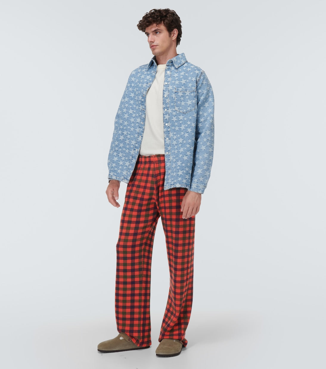 ERL - Checked cotton straight pants