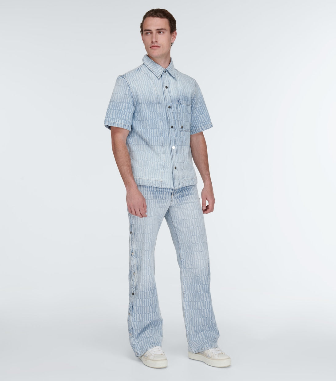 Amiri - Logo jacquard denim shirt