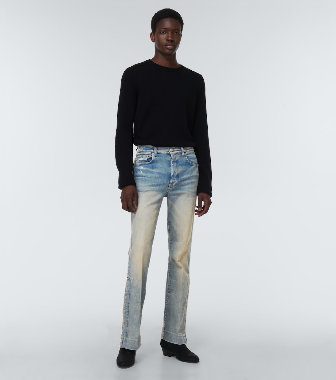 Amiri - Distressed embellished denim jeans