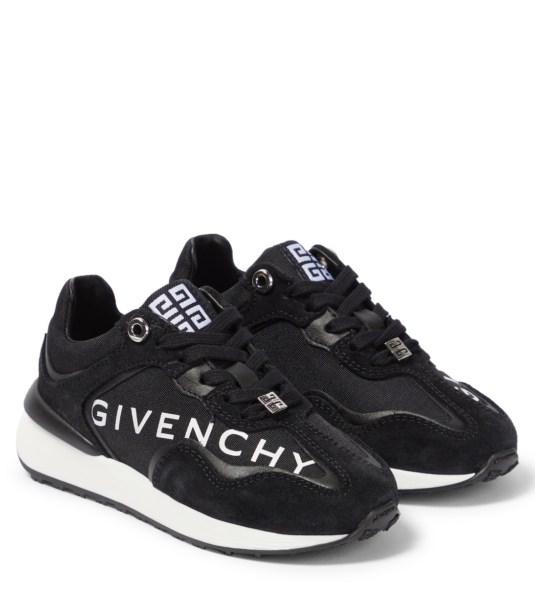 Givenchy Kids - Logo leather, suede and canvas sneakers