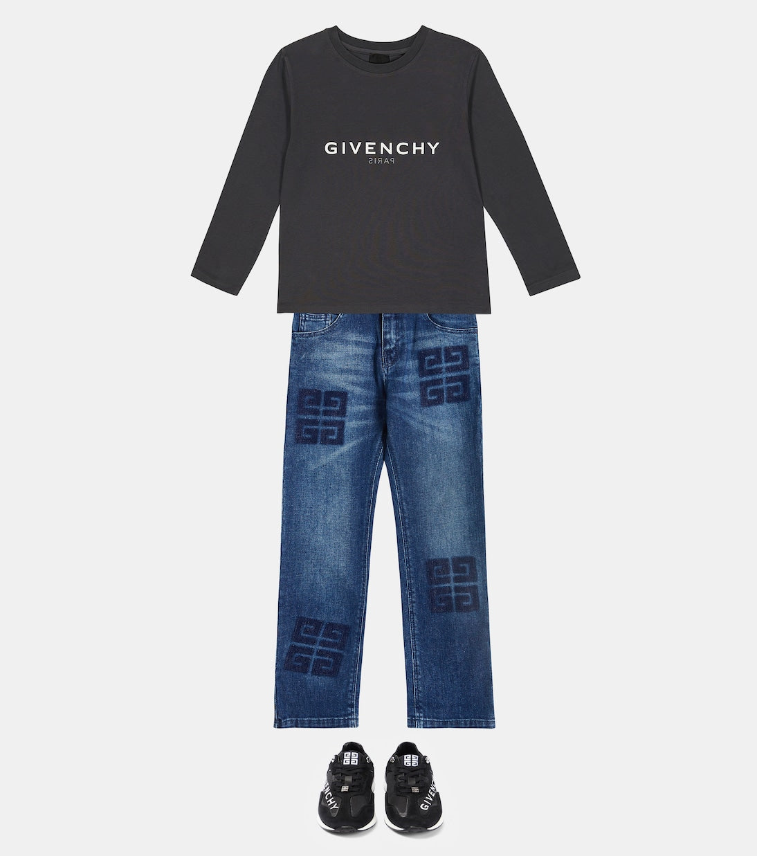 Givenchy Kids - Logo leather, suede and canvas sneakers