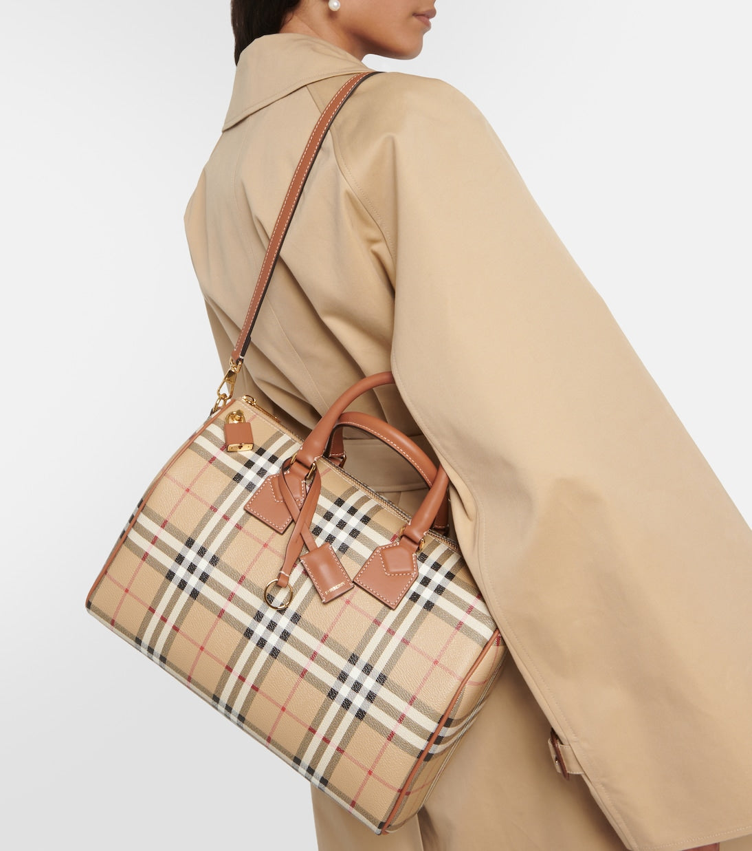 Burberry - Burberry Check Medium canvas tote bag