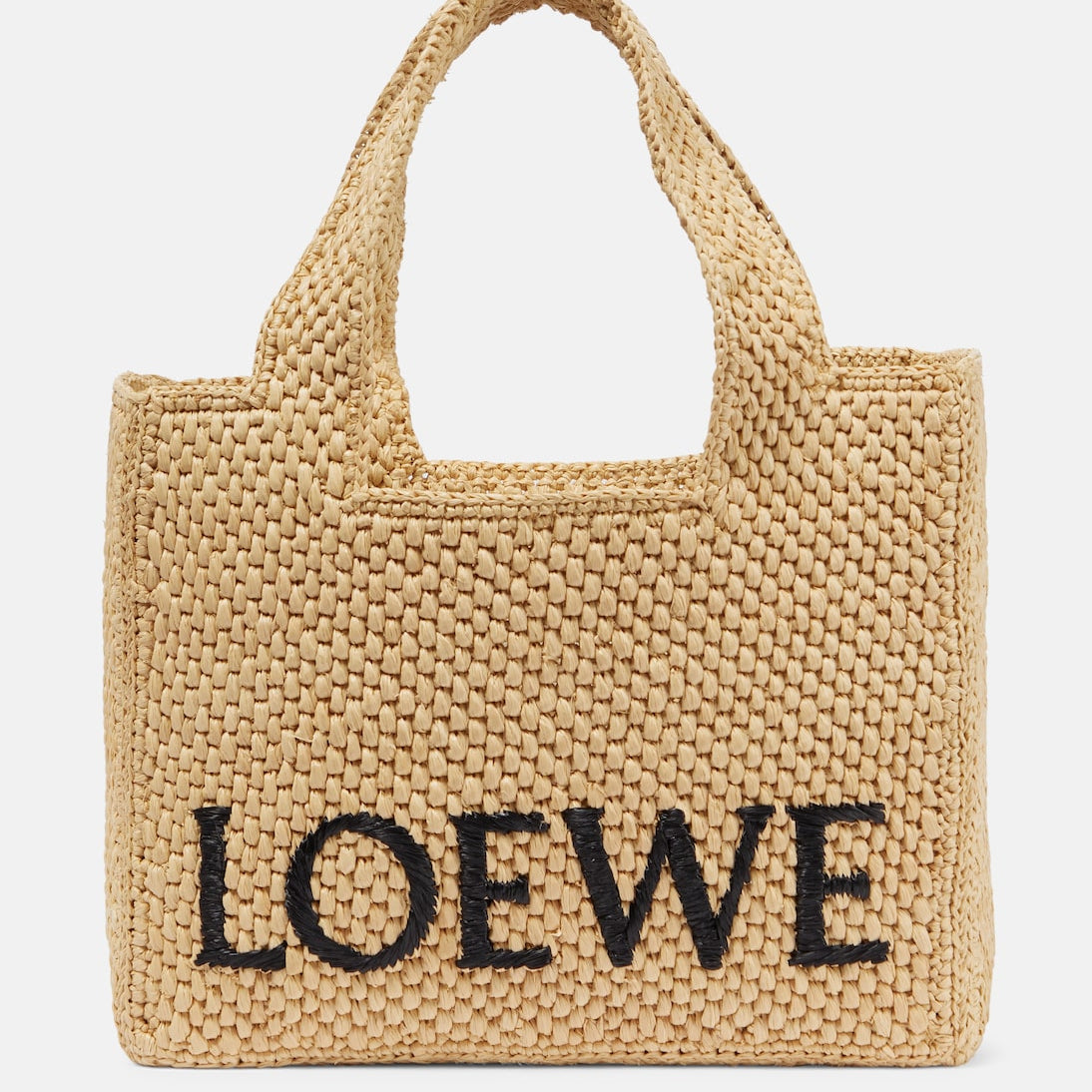 Loewe - Paula's Ibiza Small logo raffia top-handle bag