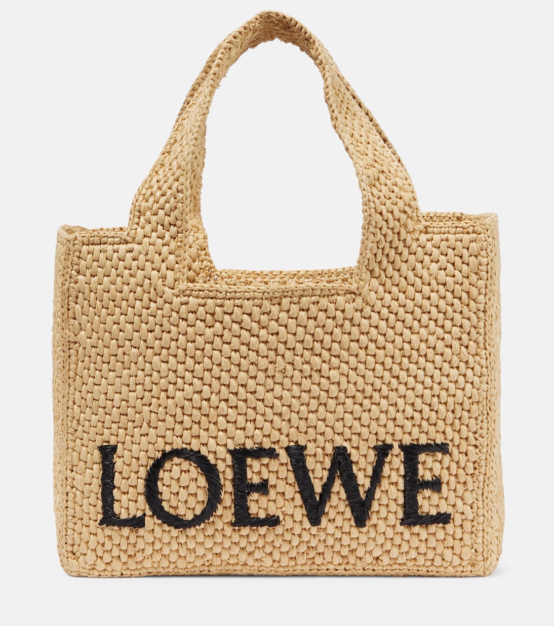 Loewe - Paula's Ibiza Small logo raffia top-handle bag