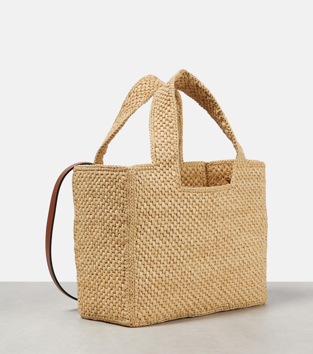 Loewe - Paula's Ibiza Small logo raffia top-handle bag